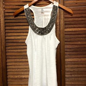 Vanity Decorative Jeweled Neckline Halter Top